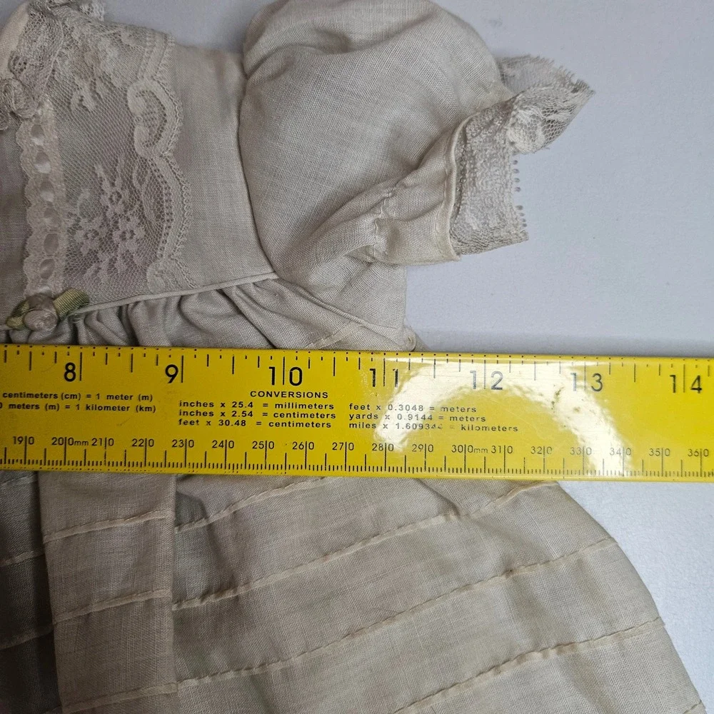Vintage Christian Dior Enfant‎ Baby Dress Cream Lace Pintuck Heirloom French